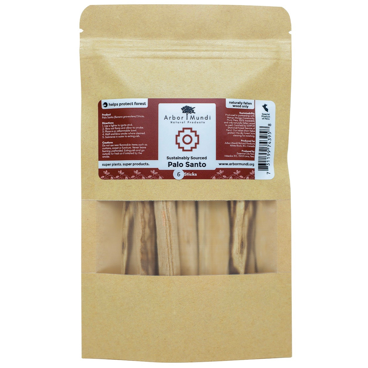 Sustainably Sourced Palo Santo (6 or 12 sticks)