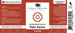 Sustainably Sourced Palo Santo (6 or 12 sticks)